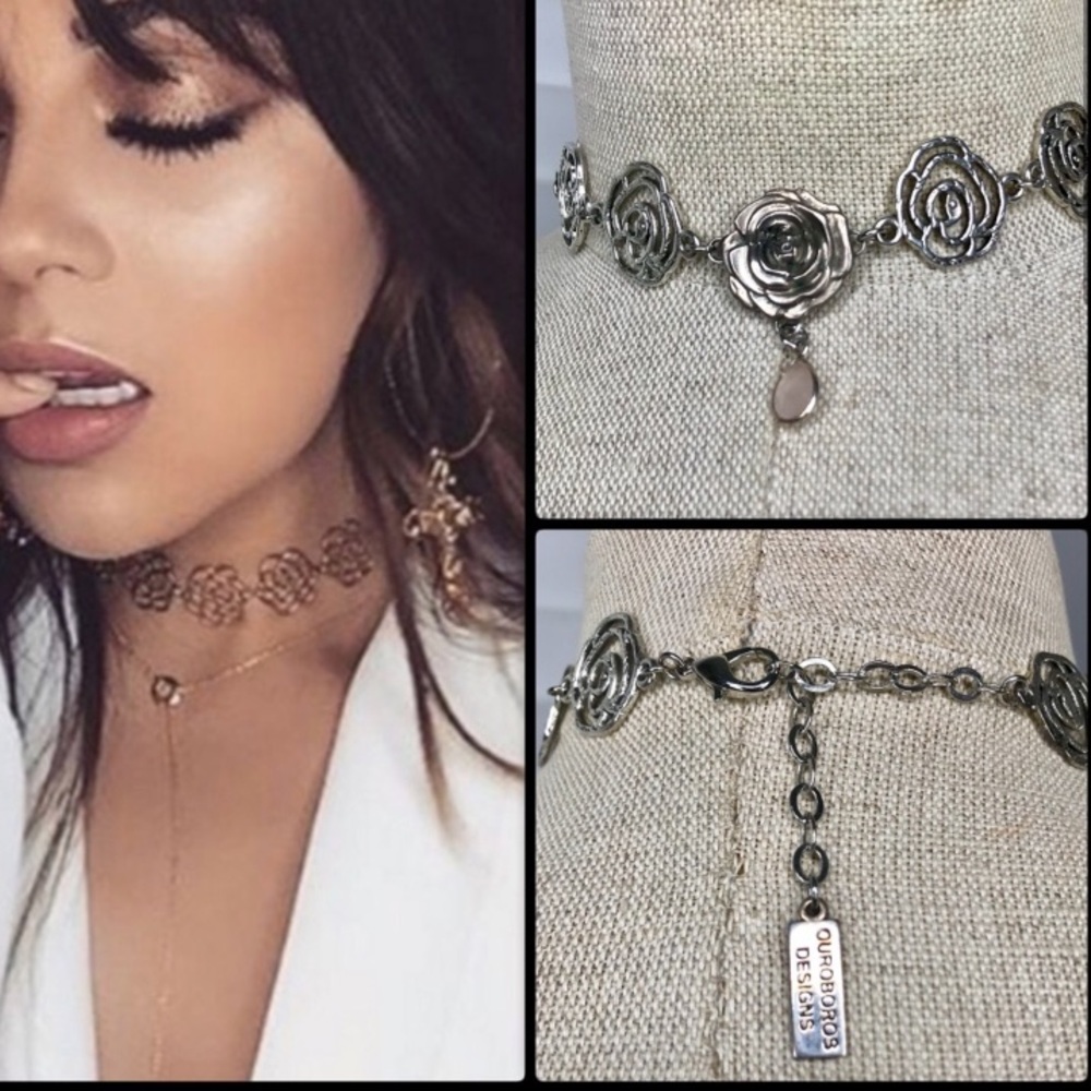 Ouroboros Rose Choker Necklace